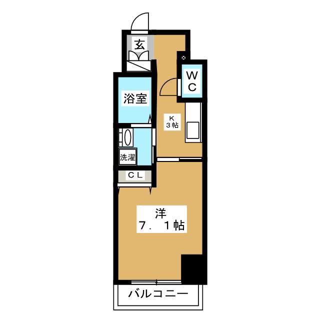 インペリアルコート千鳥(1K/4階)の間取り写真