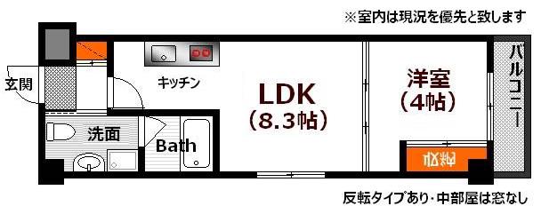 パルク出汐(1LDK/2階)の間取り写真