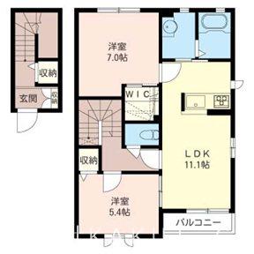 グロワールⅡ(2LDK/2階)の間取り写真