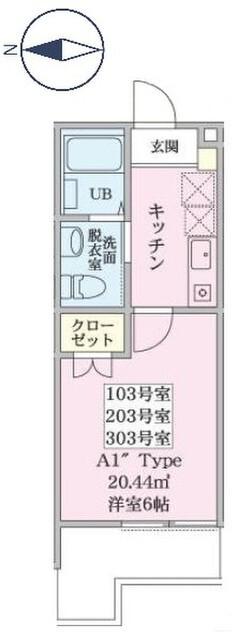 グリーンリーフNEW白楽(1K/1階)の間取り写真