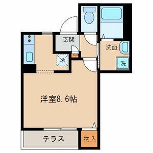 コンフォール(ワンルーム/1階)の間取り写真