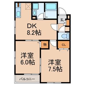 コーポことぶき(2DK/3階)の間取り写真