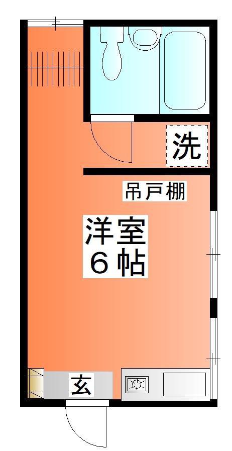 ト-マスハイツ(ワンルーム/1階)の間取り写真