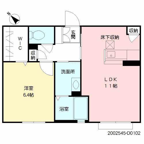 NADYAII D棟 (1LDK/1階)の間取り写真