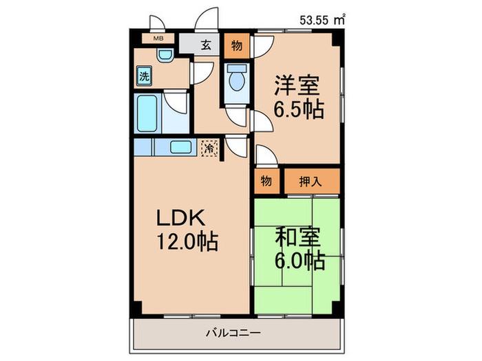 SP江辻(2LDK/2階)の間取り写真
