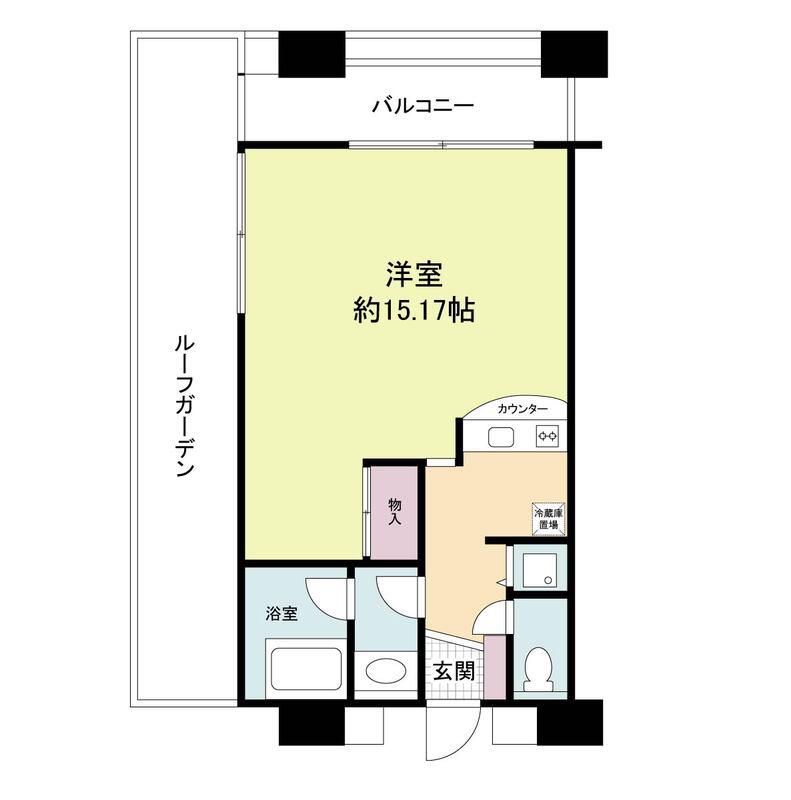 フォレステージュ靱公園(ワンルーム/13階)の間取り写真
