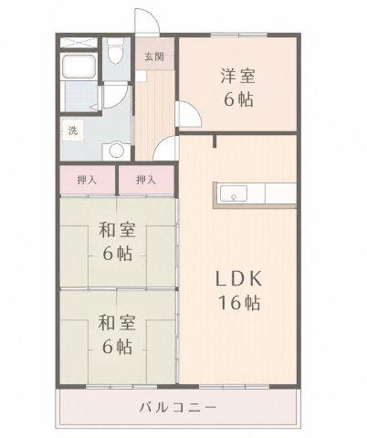 三和ビル(3LDK/3階)の間取り写真