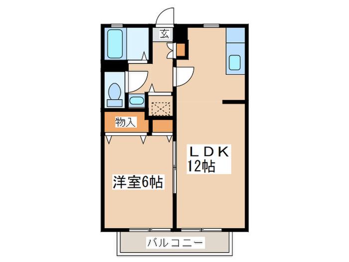 コーポランジュ(1LDK/2階)の間取り写真