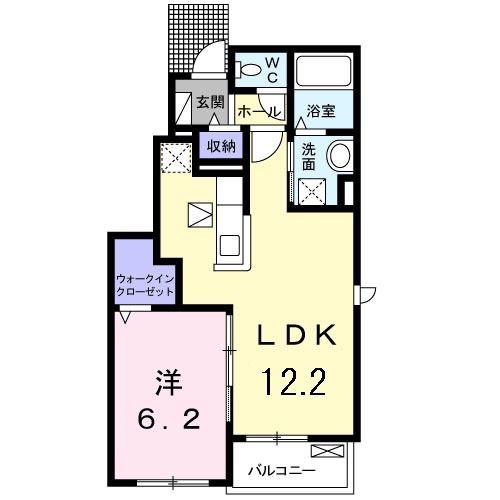 パストラルA(1LDK/1階)の間取り写真