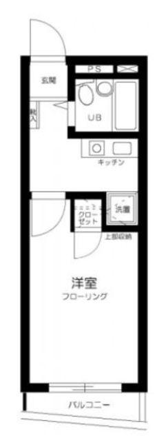 ADX南阿佐ヶ谷(1K/2階)の間取り写真