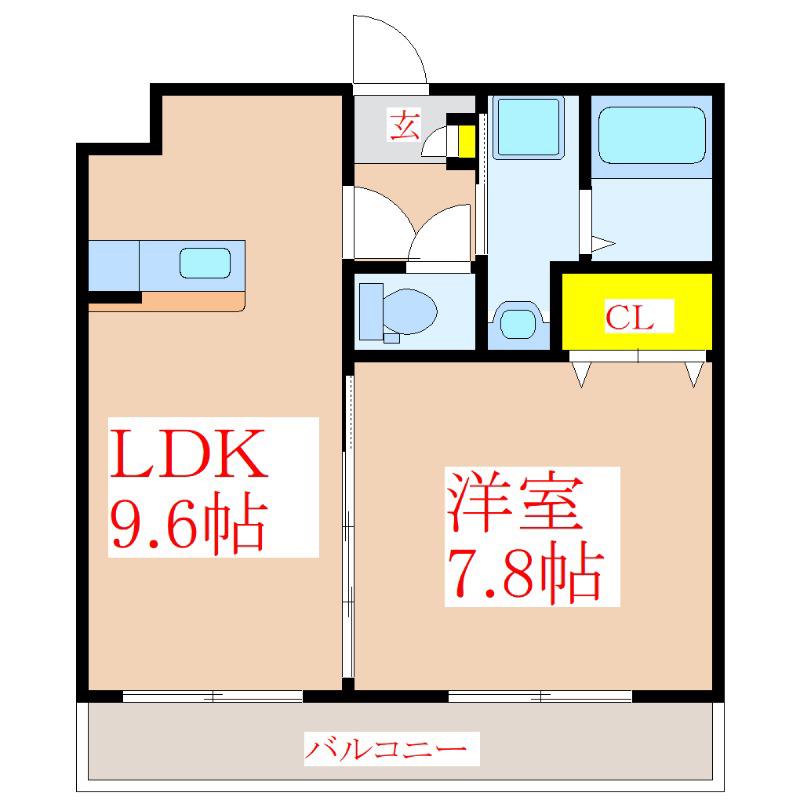 シルフィード(1LDK/3階)の間取り写真