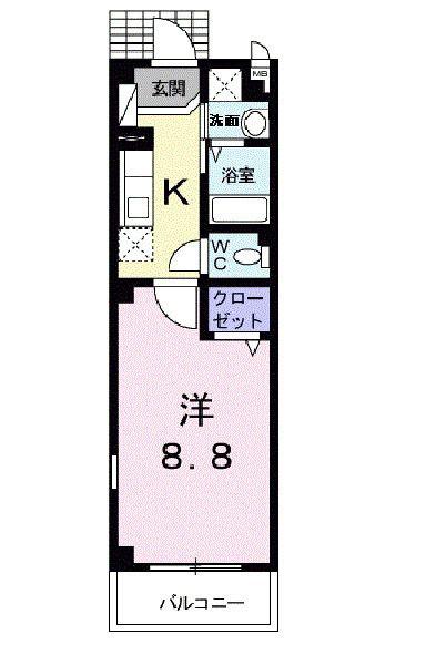 ブリーゼ甲子園(1K/3階)の間取り写真