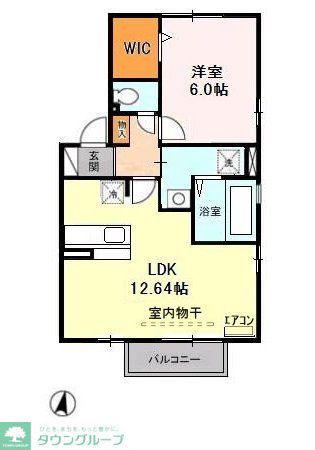 ボナンザストリーム(1LDK/2階)の間取り写真
