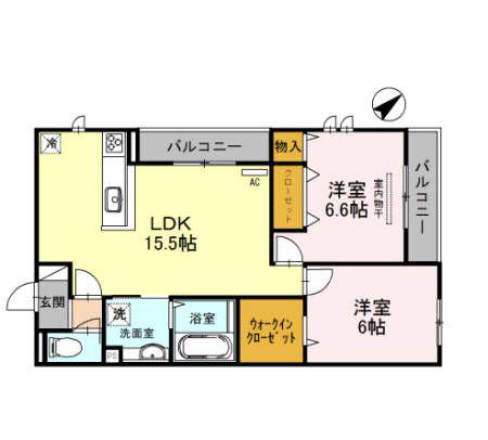 メゾンアルバ(2LDK/2階)の間取り写真