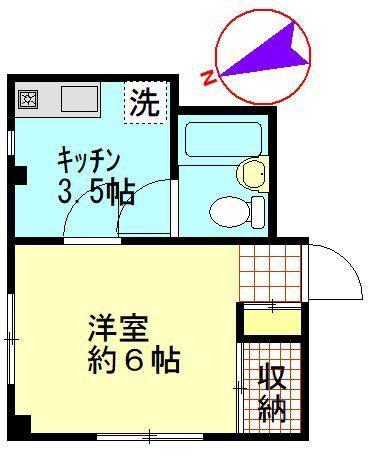メゾン溝の口(1K/2階)の間取り写真