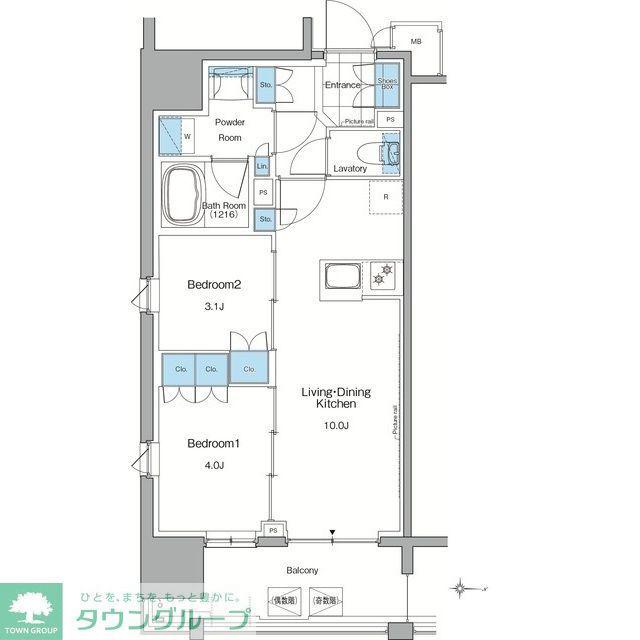 ルフォンプログレ赤羽マークス(2LDK/2階)の間取り写真