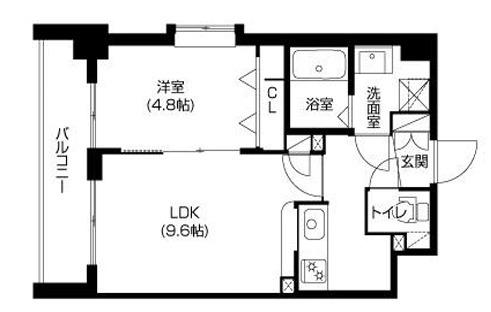 ラムール玉造アーバネックス(1LDK/3階)の間取り写真
