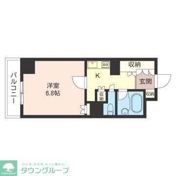 LASANTE川崎(1K/6階)の間取り写真