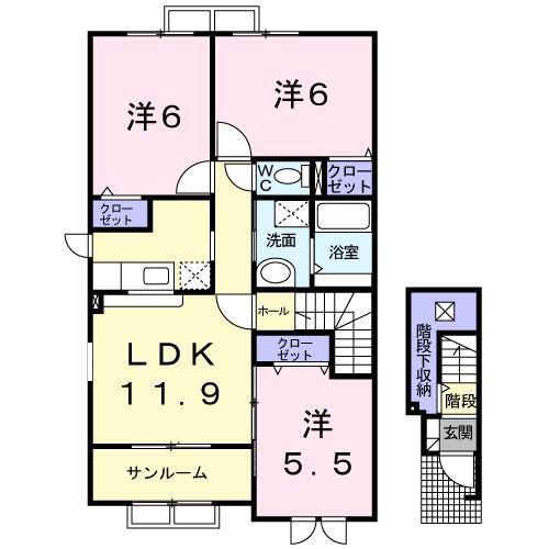 OWL-I(3LDK/2階)の間取り写真
