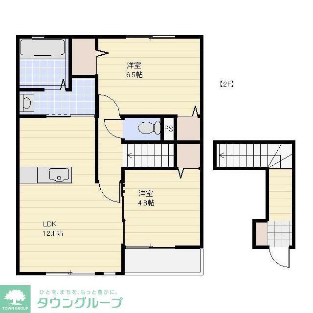 PRIMAGE B棟(2LDK/2階)の間取り写真