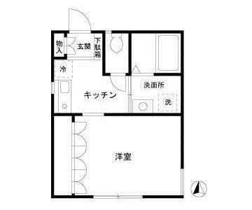 エスプワール千駄木(1K/1階)の間取り写真
