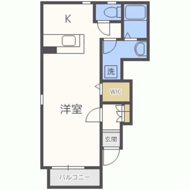 ラフレシール(1K/1階)の間取り写真