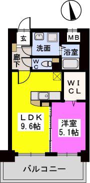 ハルコート大橋(1LDK/5階)の間取り写真