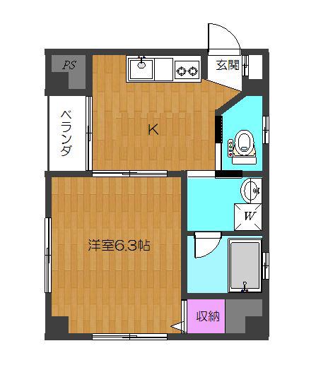 コンフォート・A(1K/2階)の間取り写真