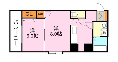 グランシャリオ(2K/2階)の間取り写真