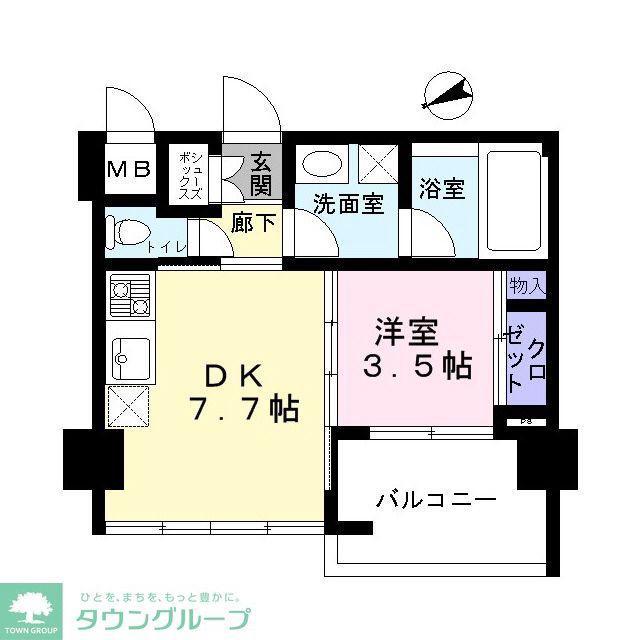 レジデンシャルスター柏(1DK/6階)の間取り写真