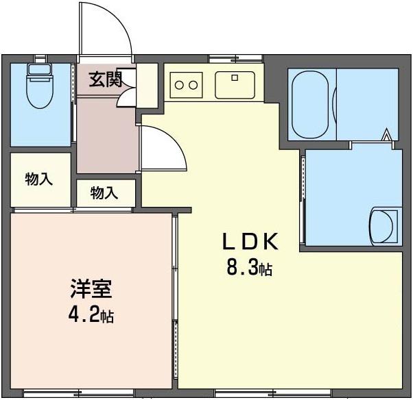 クロストンハイツ(1LDK/1階)の間取り写真