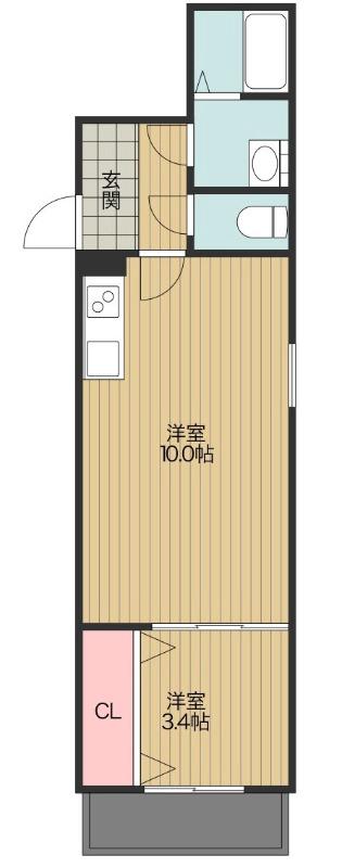 FSTYLE浜寺石津町西3号館エフプラススタイルハマデライシズチョ(1LDK/2階)の間取り写真