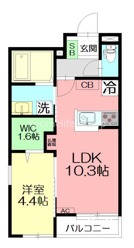 ヴィルドミール(1LDK/1階)の間取り写真