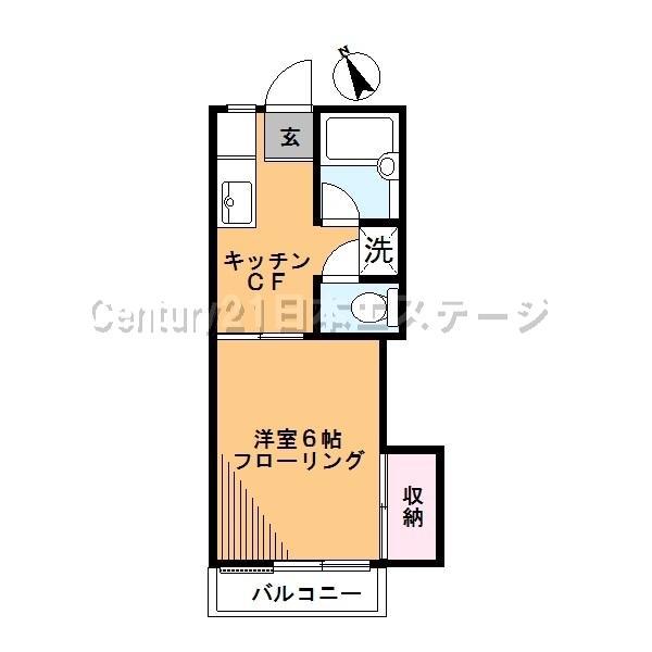 クリーンコーポ(1K/2階)の間取り写真
