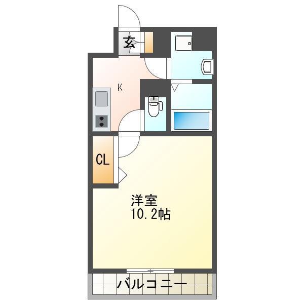 VALIS(1K/4階)の間取り写真