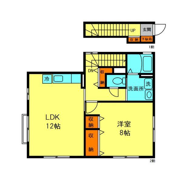 プルミールコート(1LDK/2階)の間取り写真