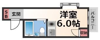 エクセレント小若江(ワンルーム/3階)の間取り写真