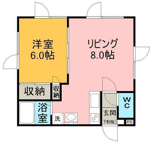 コンフォート・ヴィラ(1LDK/2階)の間取り写真