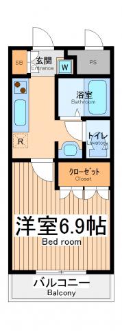 コンフォール戸手(1K/4階)の間取り写真
