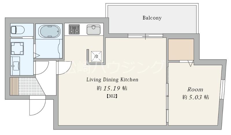 新井4丁目マンション(1LDK/3階)の間取り写真