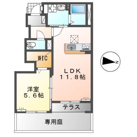 メル クレール(1LDK/1階)の間取り写真