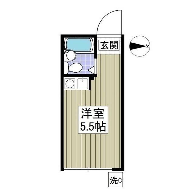 フラット中野(ワンルーム/1階)の間取り写真