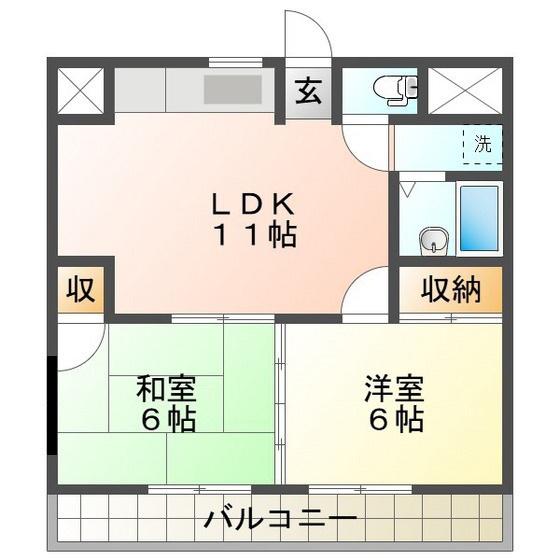 アーバンセゾン(2LDK/3階)の間取り写真