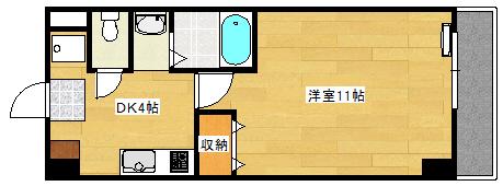 ネッサンスK(1K/2階)の間取り写真