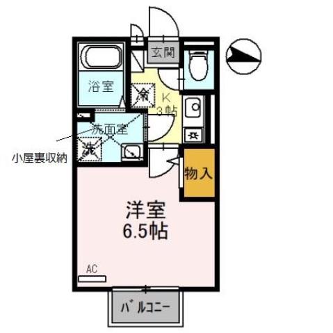 セジュールMARUGEN C棟(1K/2階)の間取り写真