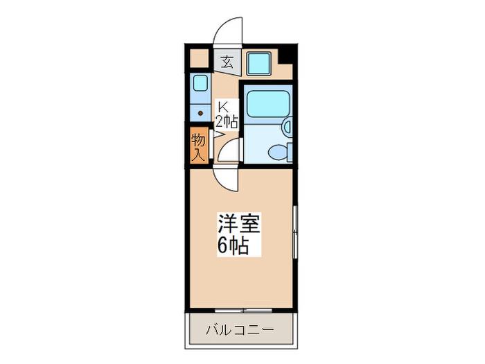 豊町中央コーポ(1K/3階)の間取り写真