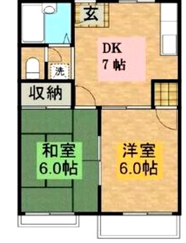 ベルメゾンYAMATO(2DK/1階)の間取り写真