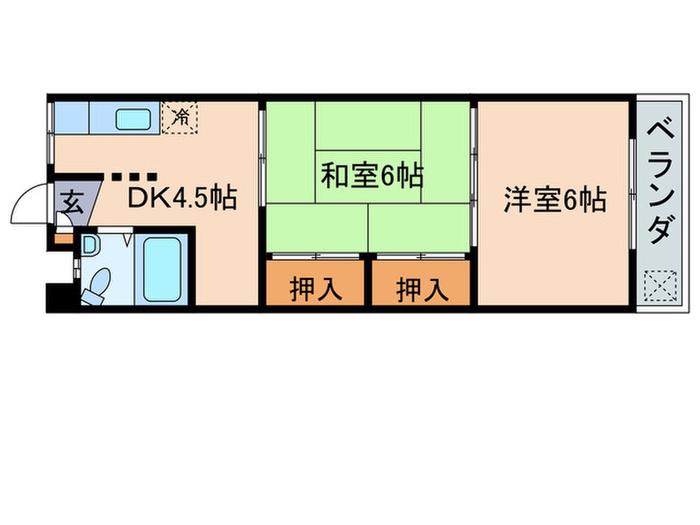 オードヴィ野洲(2DK/2階)の間取り写真