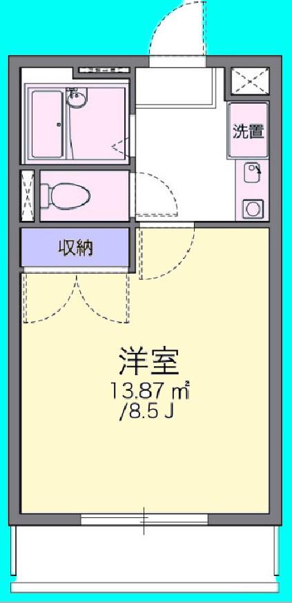 近鉄大阪線 二上駅 徒歩8分 2階建 築29年(1K/1階)の間取り写真