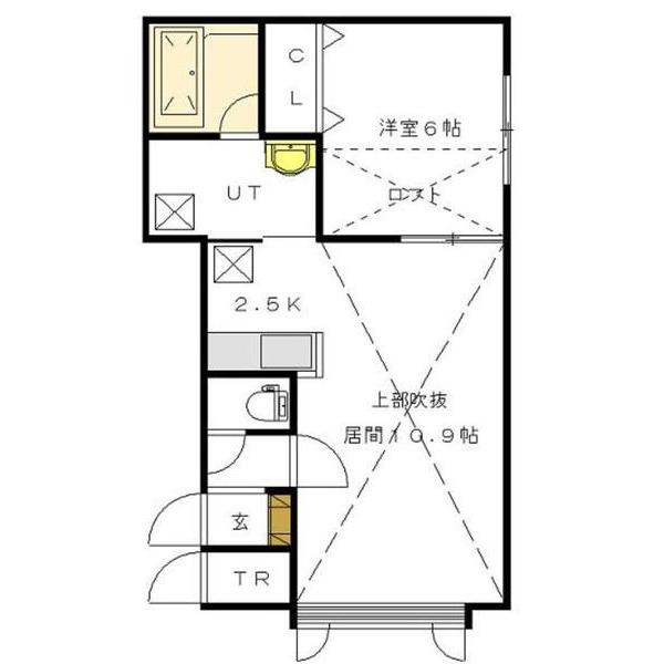 LA TERRA A(1LDK/2階)の間取り写真